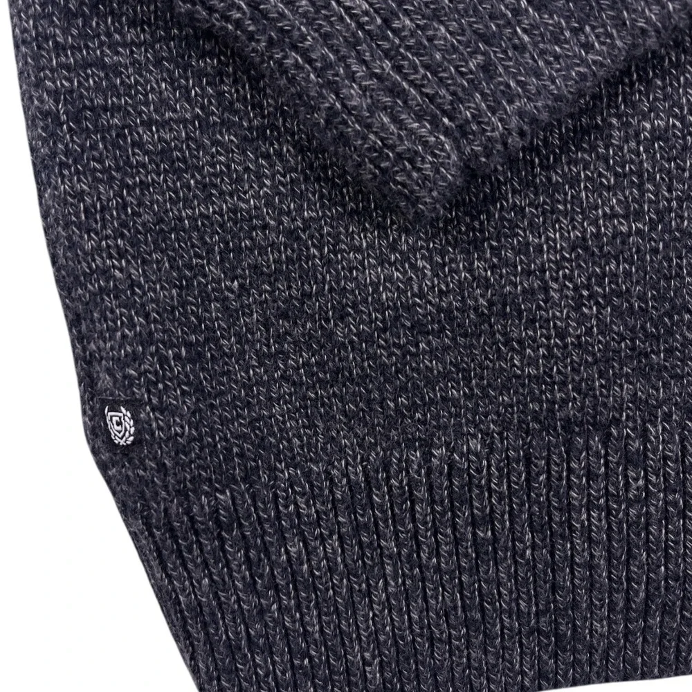 Chaps Men's Striped Button Mock‎ Neck Sweater Red Black White Cabin Core Large